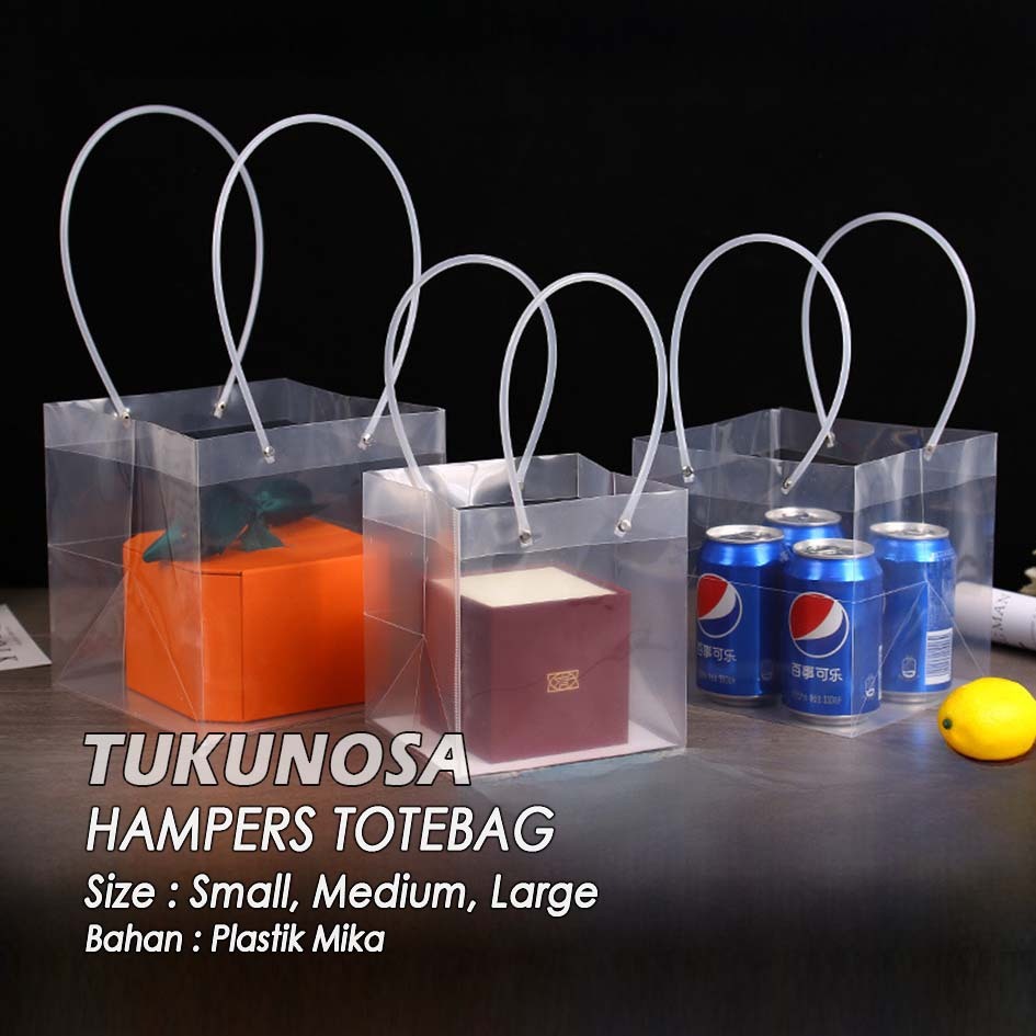 

HAMPERS TOTEBAG Tas Mika Transparant Doff PVC Gift Bag Goodie Bag Premium Tas Souvenir