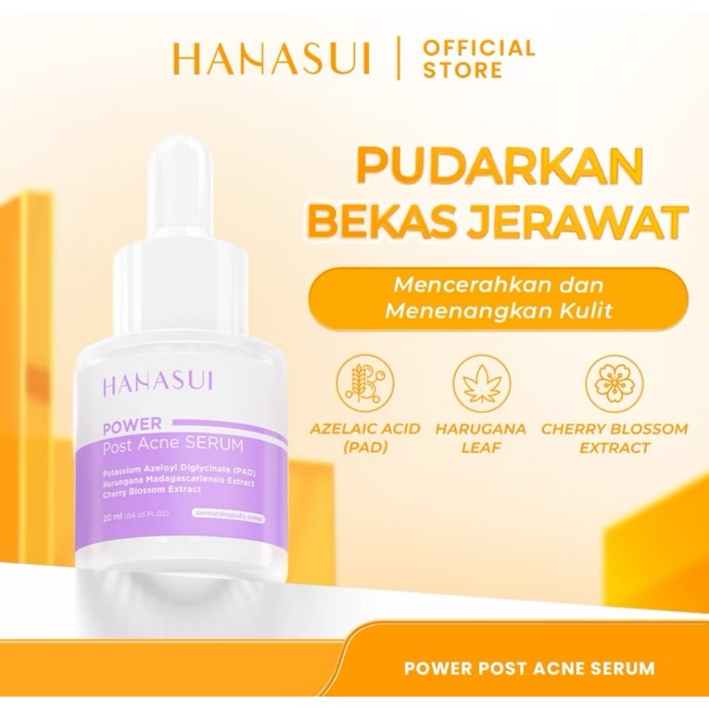 Hanasui Power Post Acne Serum - Pudarkan Bekas Jerawat PIE & PIH Mencerahkan dan Kurangi Kemerahan