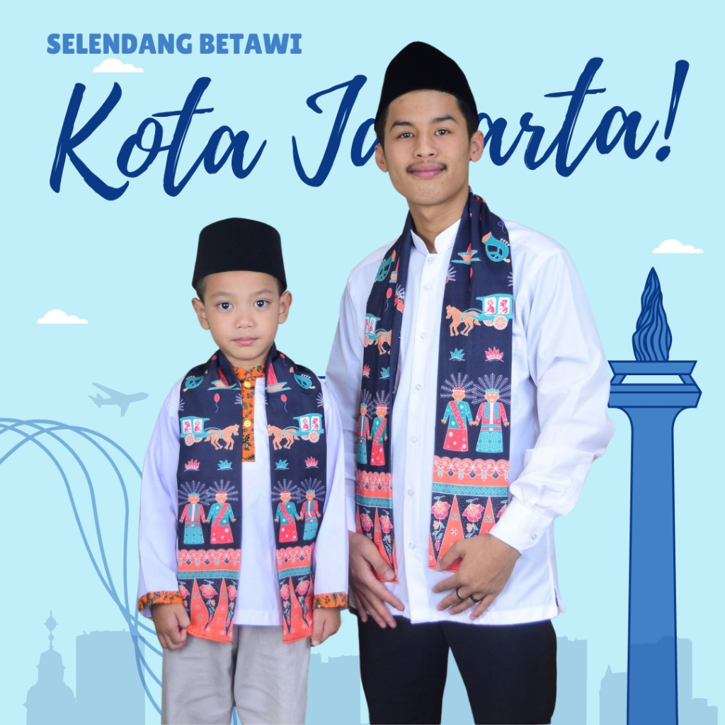 Selendang Ondel Ondel / Cukin Ondel ondel / Syall Ondel-ondel / Syal Betawi / Syall Ondel ondel