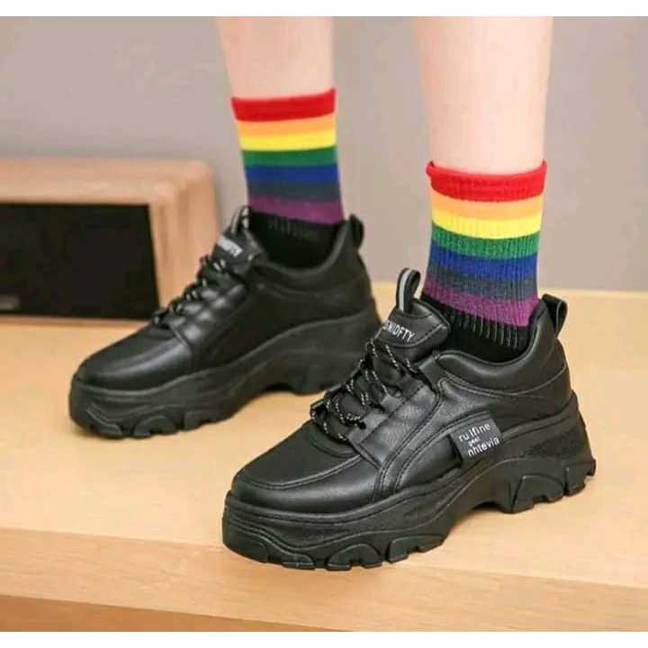 Sepatu Casual Sport Cewek Sepatu Kasual Wanita Sneakers  S15  Casual Shoes Hitam Cewek Perempuan Spo