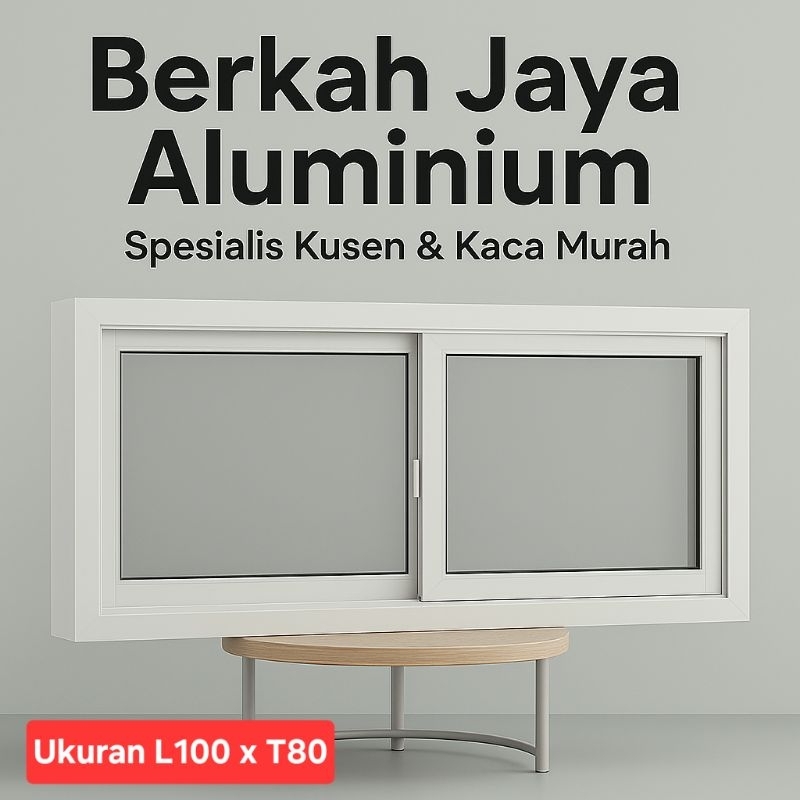 Jendela alumunium  sleding/geser ukuran 100x80