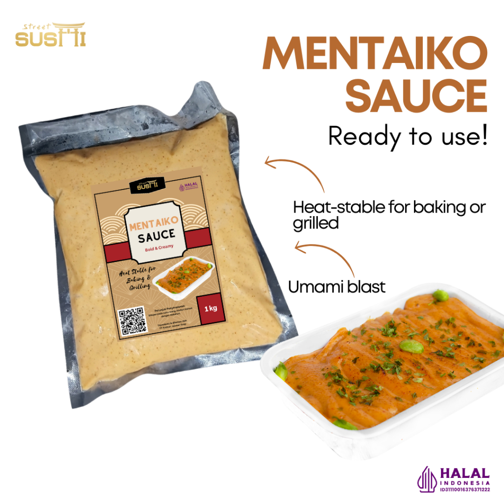 

Saus Mentai Street Sushi 250gr / 500gr / 1 kg Siap Pakai & Halal | Mentaiko Sauce Ready to use