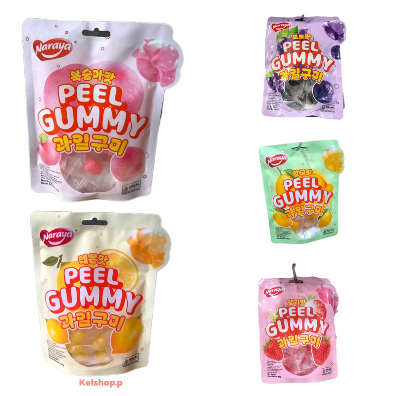 

NARAYA Pell Gummy 80gr - GRAPE / STRAWBERRY / MANGO / PEACH / LEMON