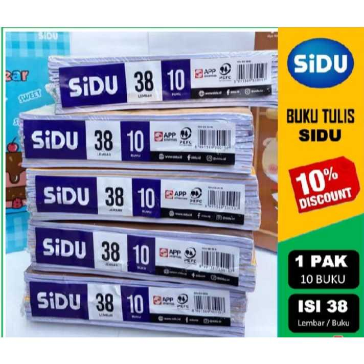 

Buku Tulis SIDU 38 Lembar [Pak=10 buku] model baru bergambar