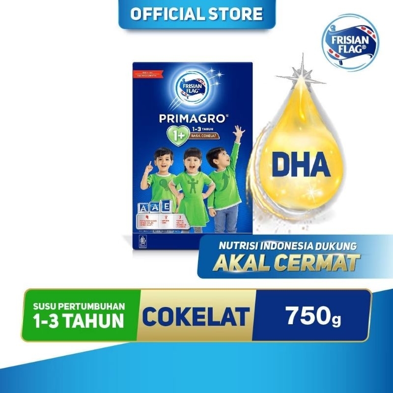 

Frisian Flag Primagro 1+ Cokelat 750 gr (1-3 tahun) Susu Formula Pertumbuhan Anak - 1 Pcs