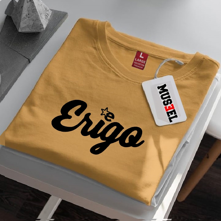 COD PROMO TERMURAH,,Baju Kaos Distro Pria Wanita erigo e Lengan Pendek  Terlaris