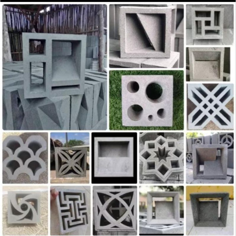 Roster beton,roster tempel,roster minimalis, Roster 3D natural