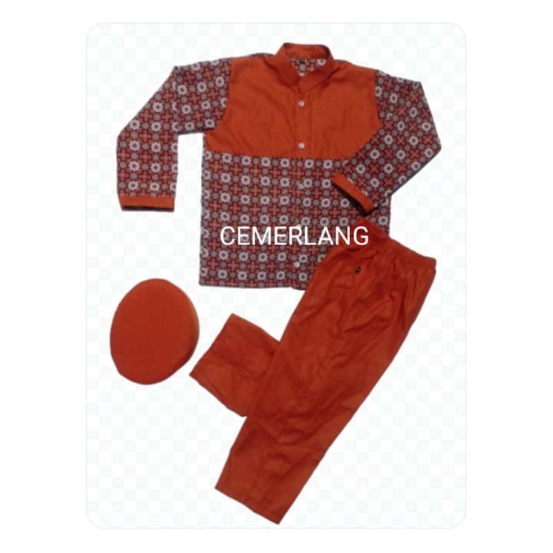 Seragam muslim batik untuk anak Paud/TK