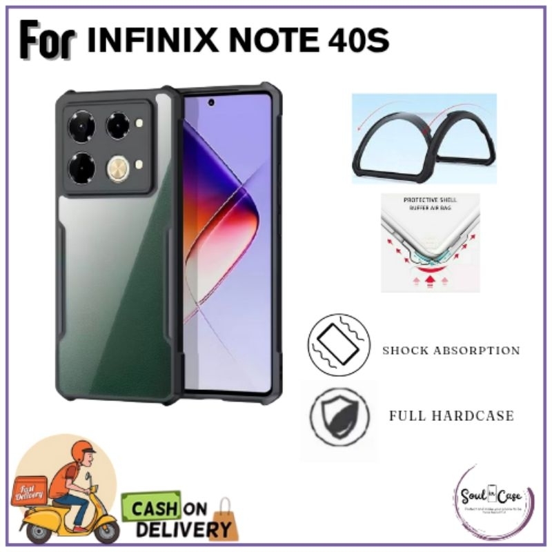 CASE SHOCKPROOF INFINIX NOTE 40S HARDCASE ARMOR TRANSPARAN