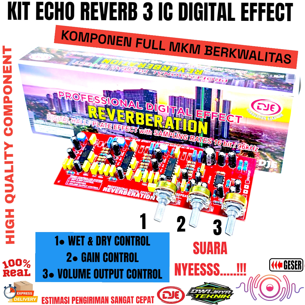 Kit ECHO Reverb 3 IC PT2399 Suara Nyeees