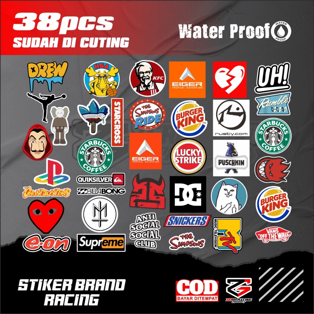 

PAKET STIKER PACK MOTIF SUKA -SUKA CASUAL BRAND BAHAN VYNIL KUALITAS PREMIUM ANTI AIR
