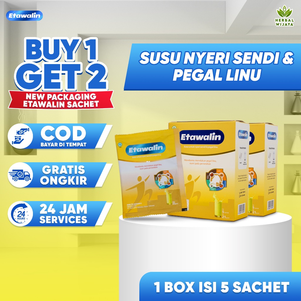 

Etawalin Paket 2 Box [Kemasan Sachet] - Susu Kambing Etawa Atasi Nyeri Tulang & Sendi | HALAL BPOM
