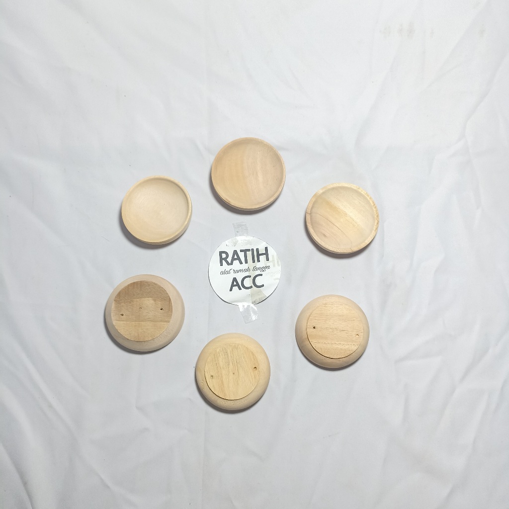 WADAH LEPEK KAYU SAMBAL SAOS FOODGRADE TEMPAT MINI MANGKOK BULAT