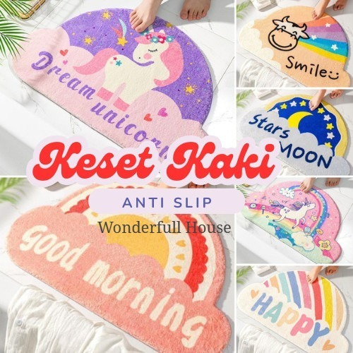 Keset Kaki Anti Selip Minimalis Keset Kaki Dapur Keset Kamar Mandi Anti Slip Natal Merry Christmas K