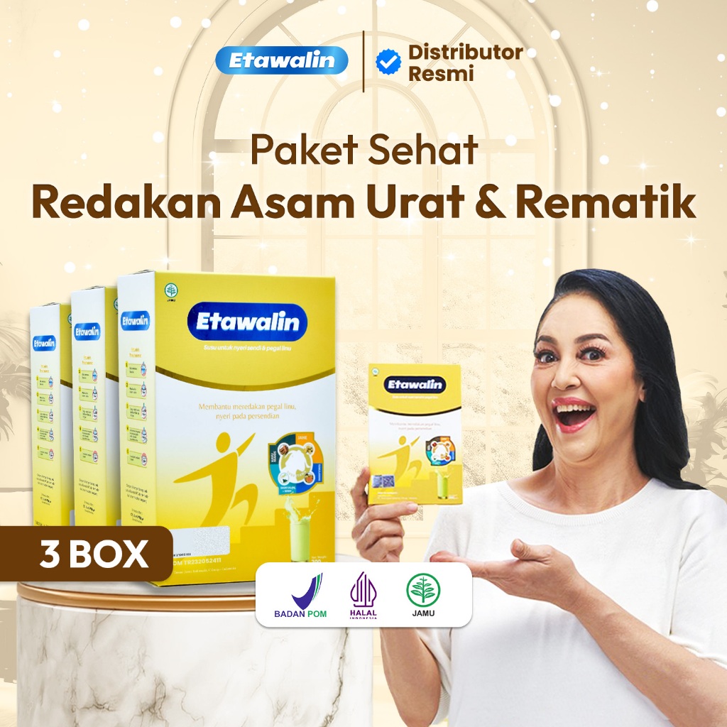

Etawalin 3 Box Susu Herbal Atasi Asam Urat Nyeri Sendi Pegal Rematik Padatkan Tulang