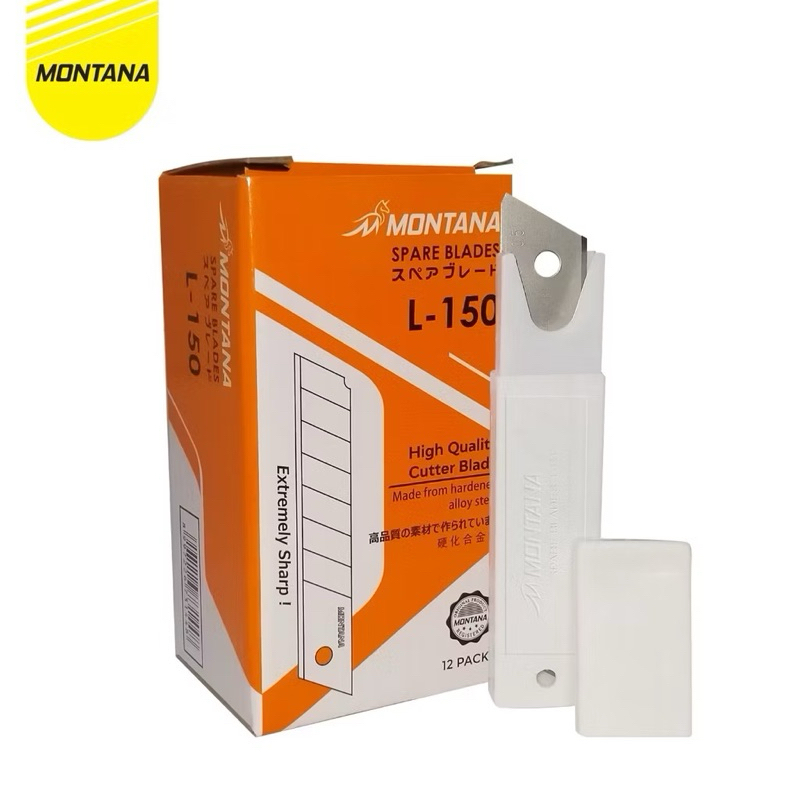 

MONTANA Cutter Isi Pisau Pemotong Blade Knife Cutting Blade Refill Serbaguna L-150 1/Refill 1Tube Isi 5