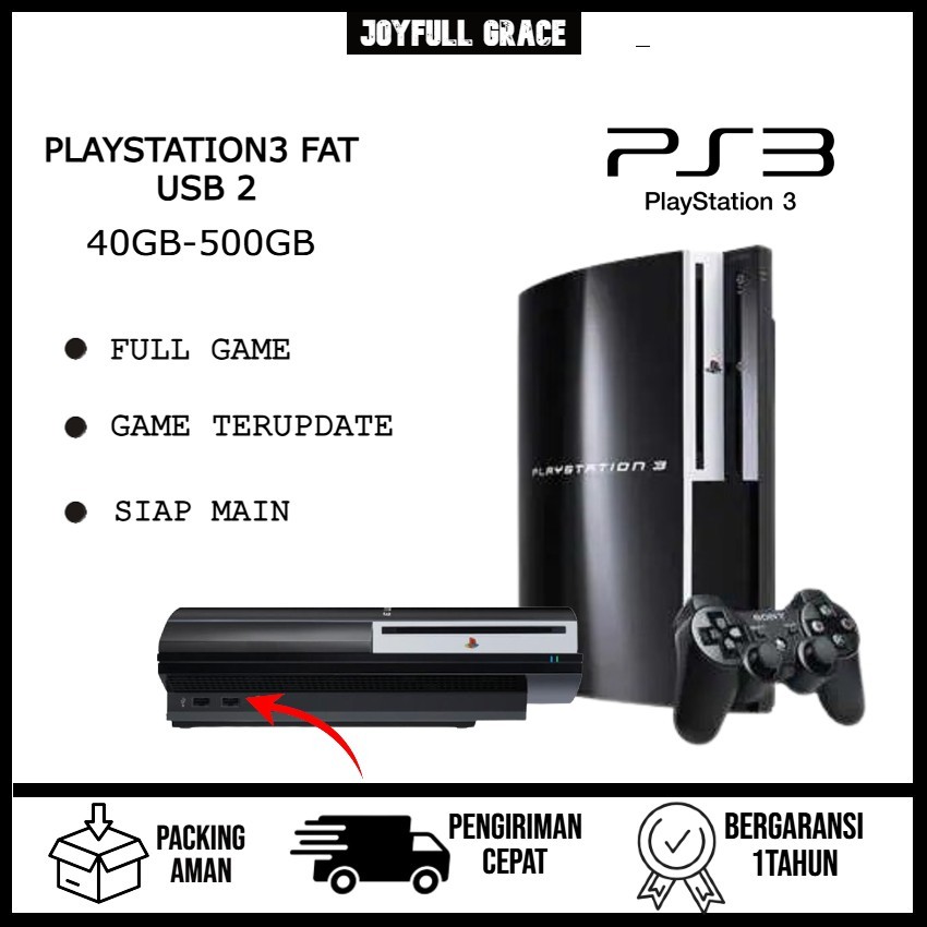 Ps3 Fat Playstation CECHH Game Bola Terupdate - 500GB Full Game 2Stik