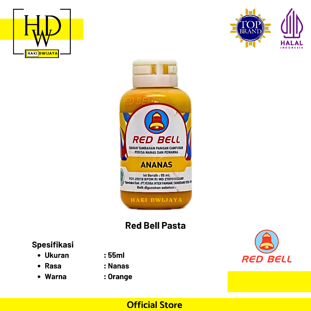

[55ml] Red Bell Pasta Perisa dan Pewarna Makanan Rasa Ananas / Nanas