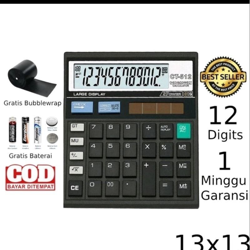 

Kalculator Citizen CT-512(12Digit/Kalkulator Bisnis atau Dagang/2power)