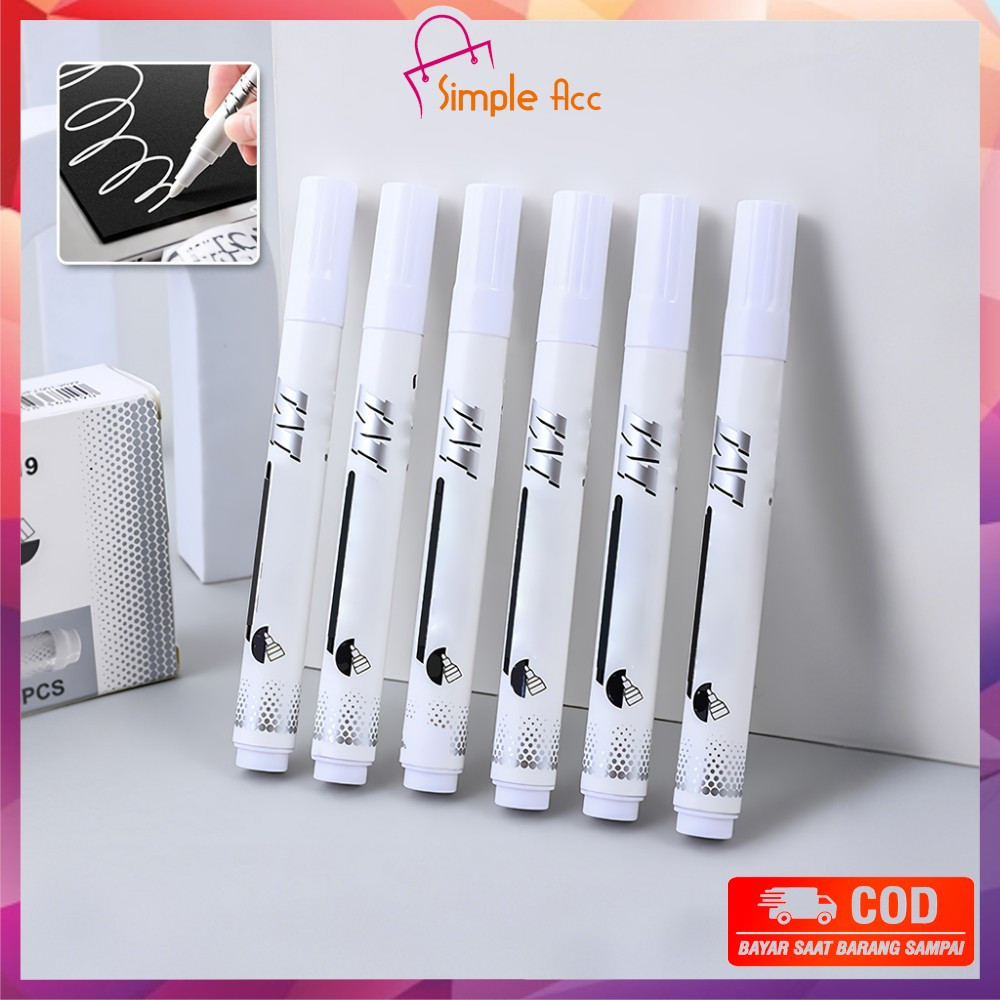 

DO-A121 Spidol Putih Pena Graffiti Tinta Permanen Tahan Air Tidak Luntur / Spidol Marker Putih Lukisan Sepidol Waterproof