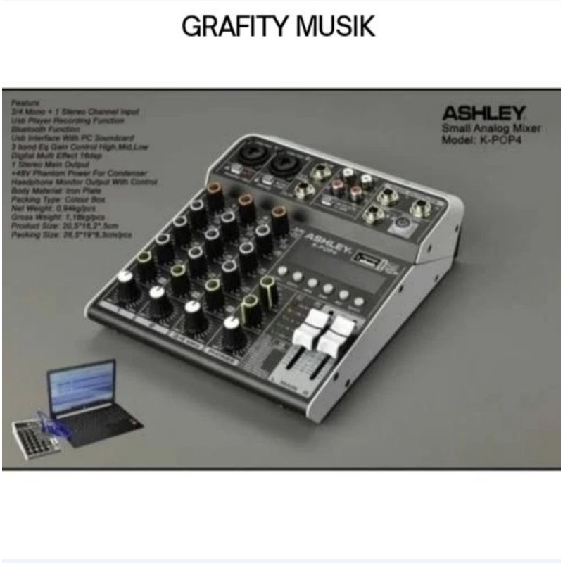 Mixer Ashley Kpop 4 Mixer 4 Channel Ashley KPOP4 Original