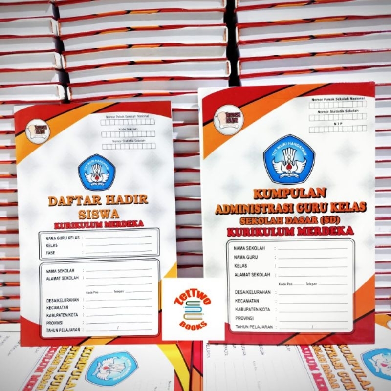 BUKU KUMPULAN ADMINISTRASI GURU KELAS SD KURIKULUM MERDEKA + ABSENSI SISWA (Gratis Packing Bubble Wr