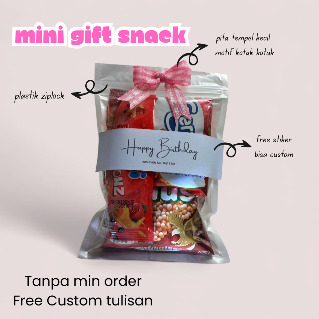 

TERMURAH Mini Gift Snack hampers ulangtahun/wisuda/lebaran Tanpa Minim Order