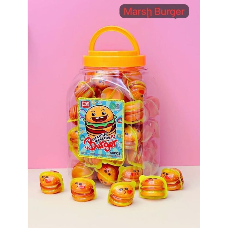 

MARSHMALLOW BURGER TOPLES ISI 60 PCS