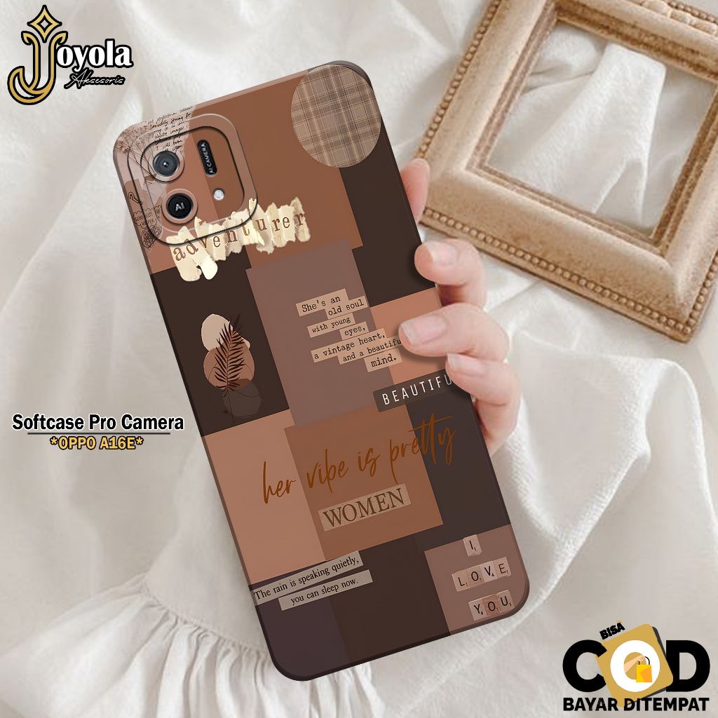 Case OPPO A16E Casing OPPO A16E JOYOLA Case Aesthetic Softcase OPPO A16E Case Pro Camera Custom Case