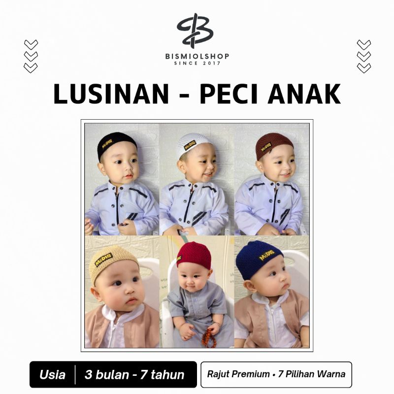 [Lusinan] Peci Anak Laki Laki/Peci Rajut Anak/Peci Bayi/Souvenir Khitanan Peci Anak Modis