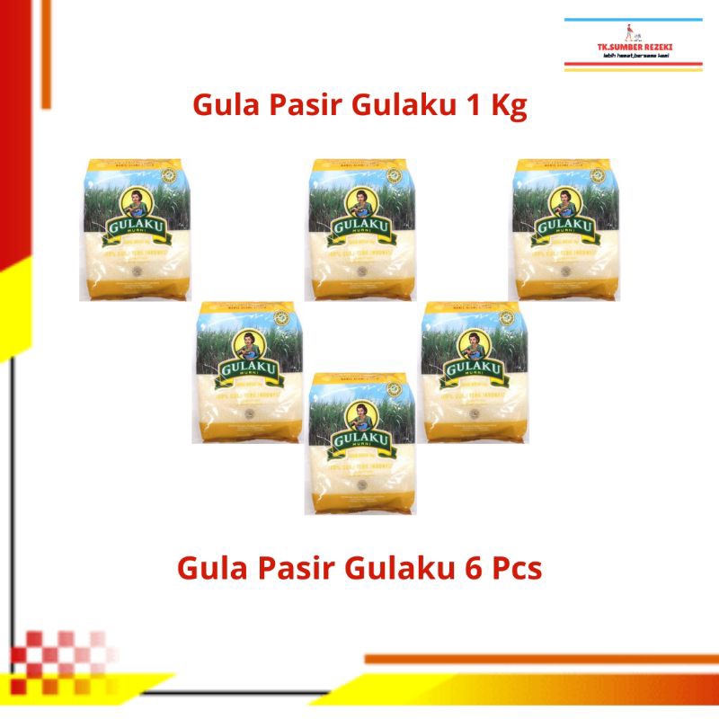 

[PAKET HEMAT ISI 6] Gula Pasir GULAKU 1 Kg PROMO MURAH/ GULAKU Gula Pasir 1 Kg PROMO MURAH