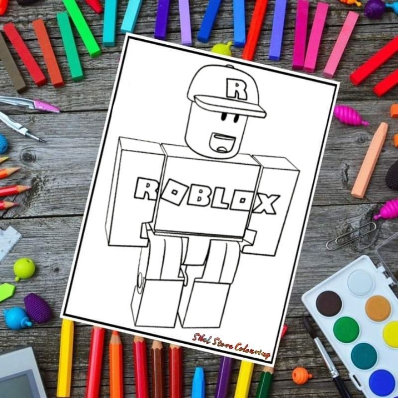 

Kertas Mewarnai Anak Tema Roblox 01 isi 10 Lembar / Kertas Gambar Tebal Bisa Pakai Cat Air, Spridol & Crayon