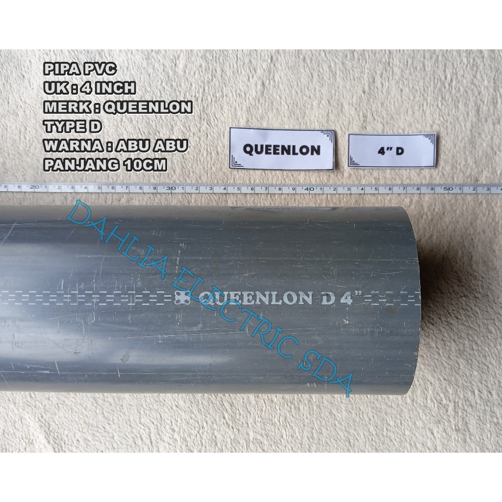 Pipa PVC 4 INCH TYPE D QUEENLON ABU-ABU