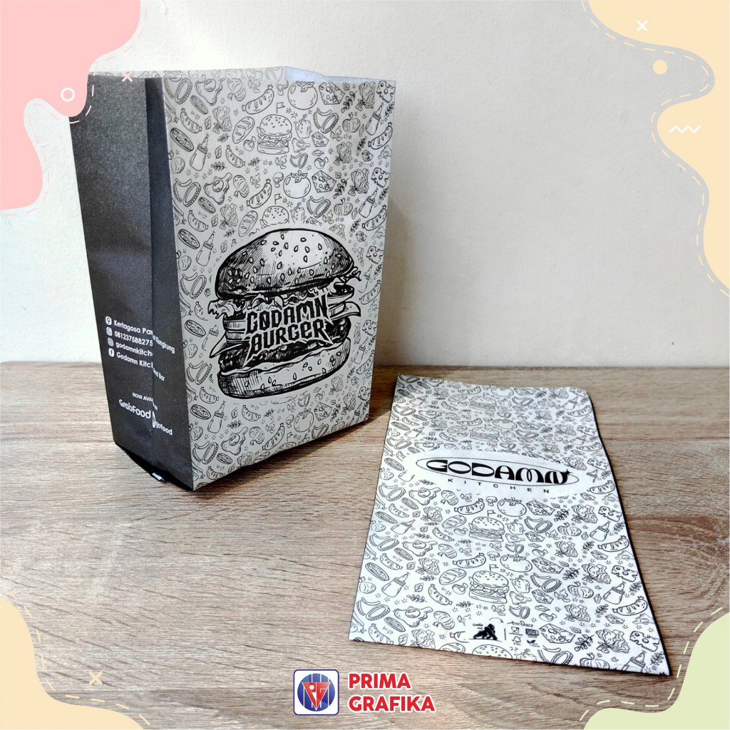 

Custom Paper Bag 13 x 9 x 24 Foodgrade - Paperbag / Kantong Kertas / Packaging