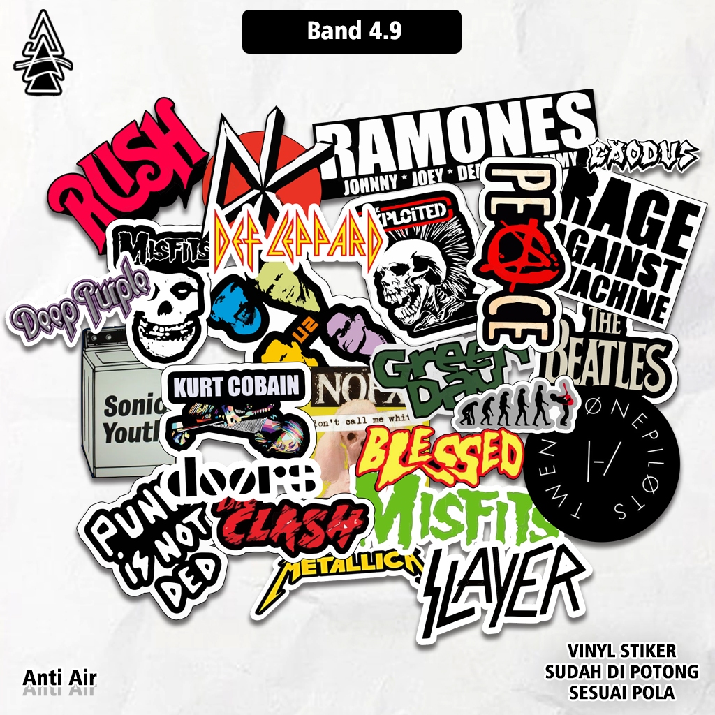 

Sticker Aesthetic BAND ROCK METAL STIKER BAND Untuk Laptop Case Hp Tumblr Helm