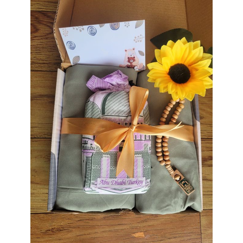 Hampers Mukena Sajadah Travel free kartu ucapan dan tasbih / Gift Box Hampers mukena 2in1 kado muken