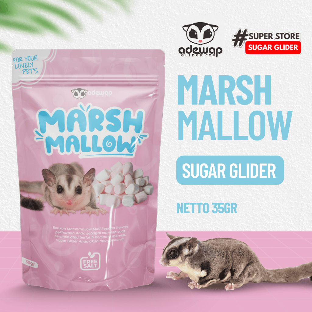 ADEWAP GLIDER Mini Marshmallow Snack Sugar Glider Snack Camilan Sugar Glider - 35gr