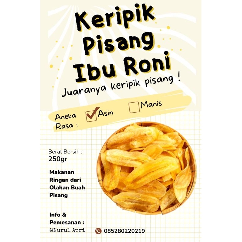

Keripik pisang kepok renyah gurih 250 gr