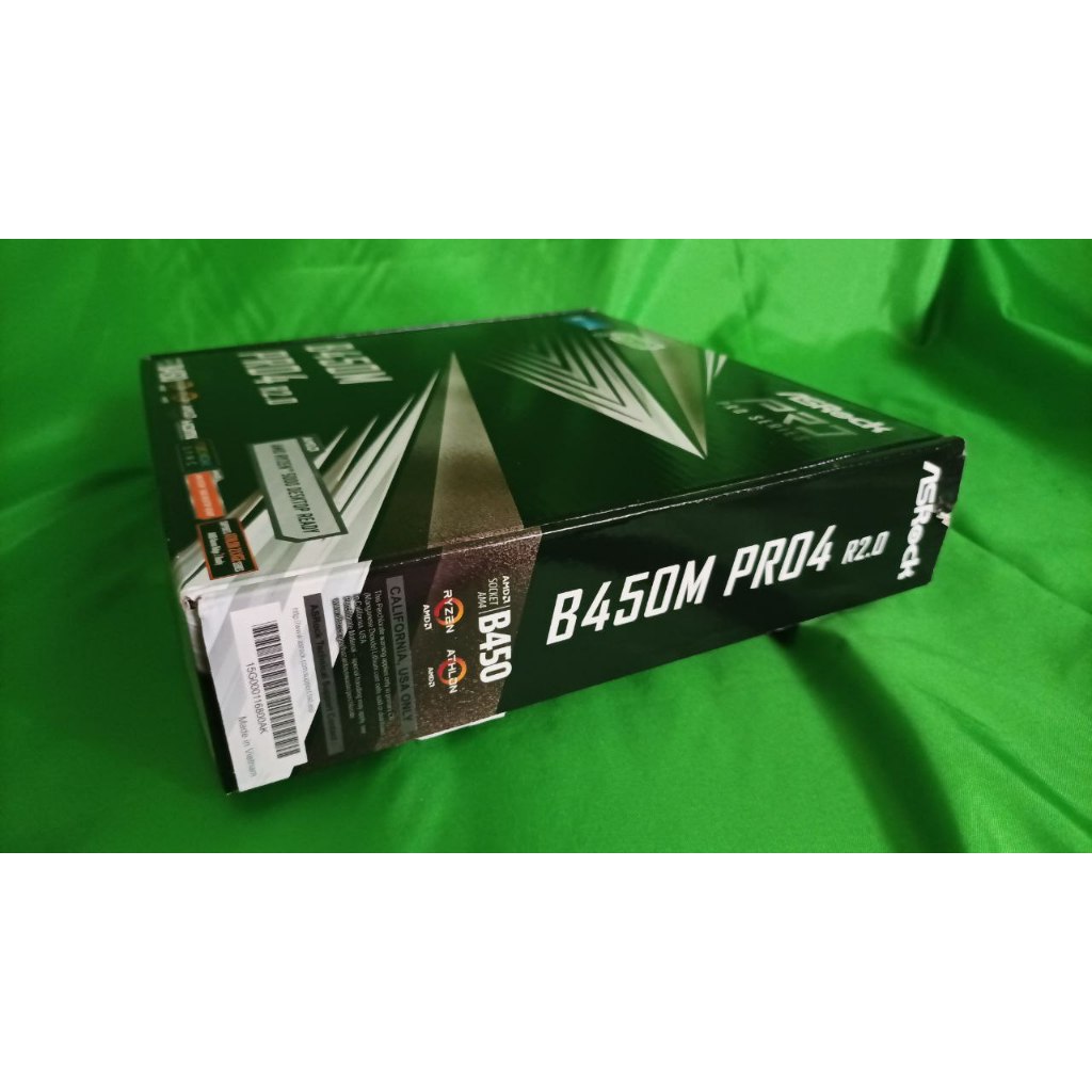 Bekas Motherboard ASROCK B450M-PRO4 R2.0 (AM4, AMD, B450, DDR4, USB3.1, SATA3) Berfungsi Normal