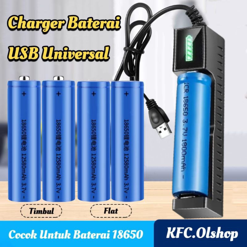 Charger Baterai USB 18650 Cas Baterai 1 Slot •KFC•