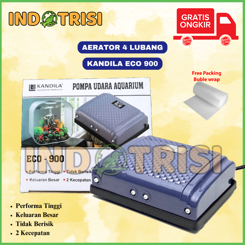 Aerator 4 Lubang Kandila Eco 900 Mesin Pompa Gelembung Udara Aquarium Kolam Aerator 4 Cabang