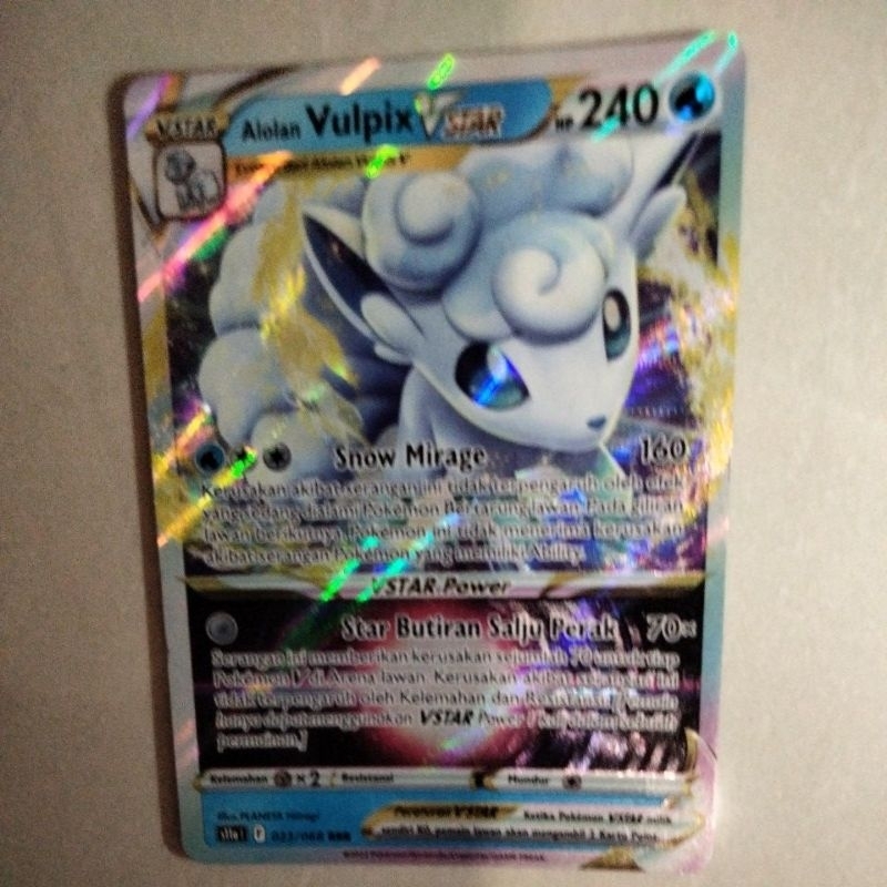 kartu Pokemon ori alolan Vulpix Vstar