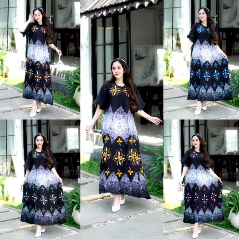 Daster Batik Kencana Ungu-Bahan Twill Ori-Baju Tidur Busui Bumil-Grosir Batik Pekaloangan