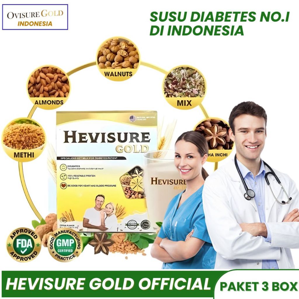 

[ PAKET 3 BOX ] HEVISURE GOLD MILK SUSU DIABETES DAN KENCING MANIS PANKREAS INSULIN ORIGINAL USA