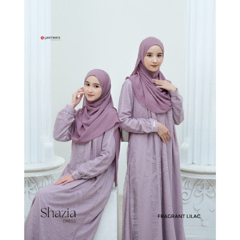 Yasmeera Gamis Shazia -  Gamis Muslim Brukat Busui Friendly Terbaru