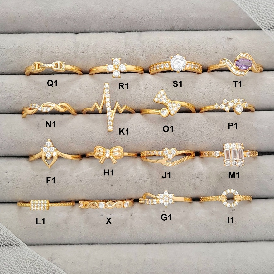 Cincin Xuping Wanita Model Mata Mewah Batu Putih Ungu Warna Emas Gold Zircon - BR456