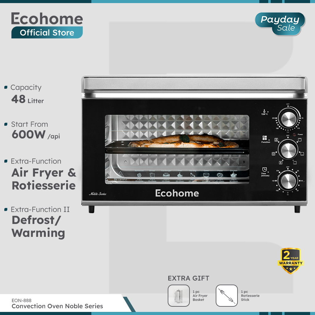 [INSTANT ONLY] ECOHOME Oven Noble Series EON888 Big Capacity 48L with Air Fryer Defrost Warm Rotisse