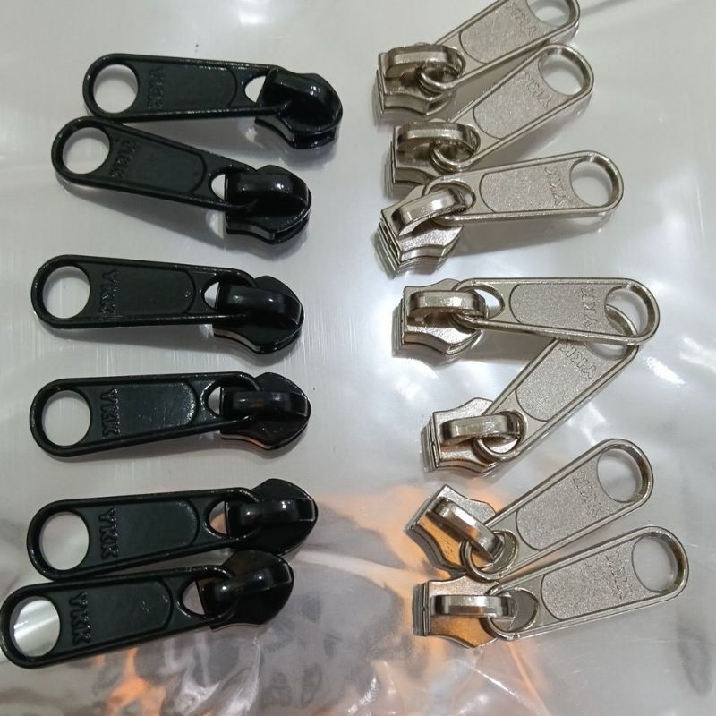 kepala resleting tas ykk no 5 silver.kepala resleting tas meteran