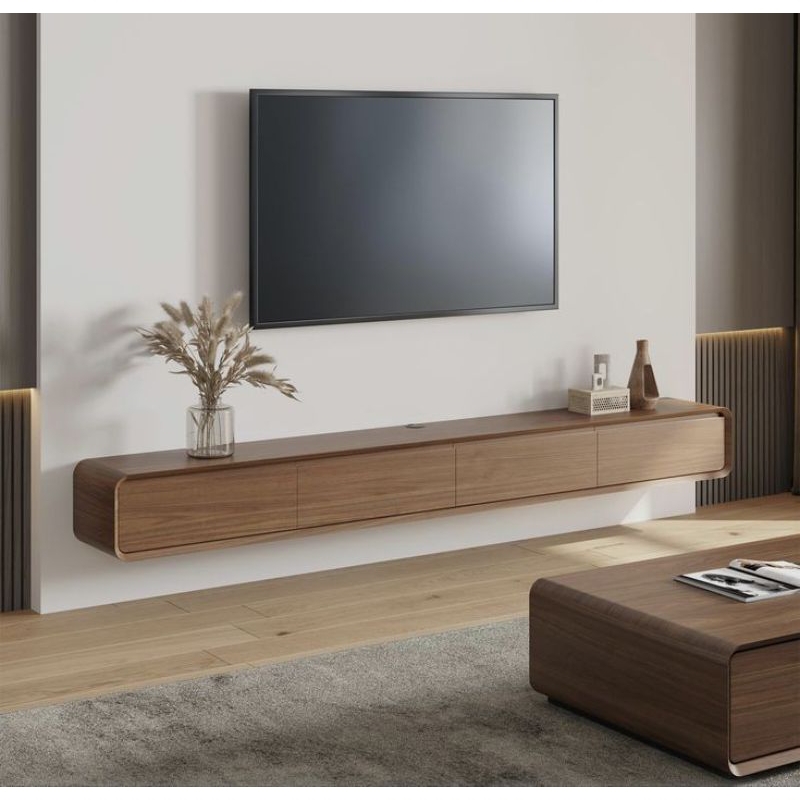 Meja tv gantung serat kayu,rak tv minimalis mtv6