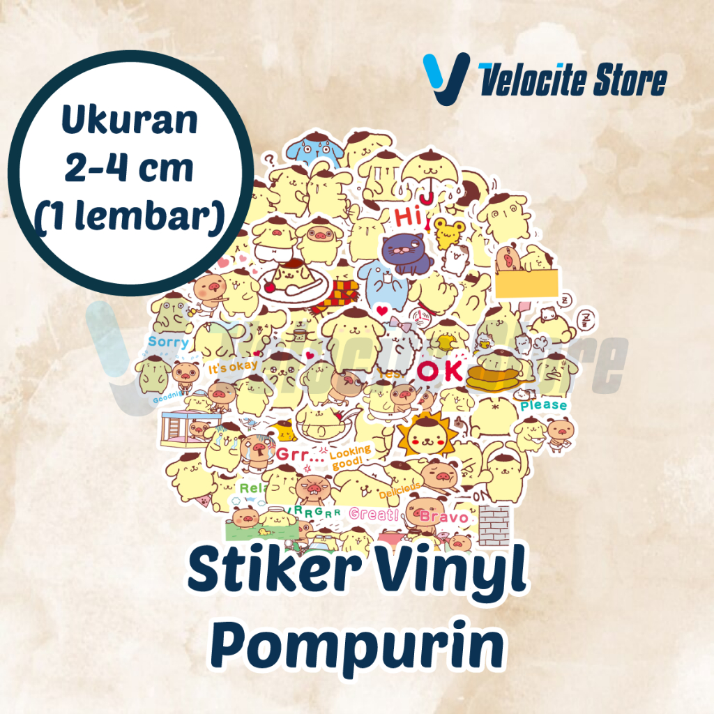 

Stiker Vinyl Pompurin Ukuran 2-4 cm (1 lembar)